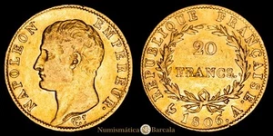 Napoleón I 20 Francos (6,42g) 1806 Paris-A F-513/1 MBC+ - Imagen 1 de 3