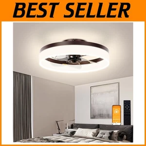 Innovative 15.7-Inch Modern Ceiling Fan with Lights, Remote & Memory Function - Picture 1 of 8