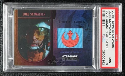 2016 Star Wars Evolution Commemorative Flag Luke Skywalker PSA 9 MINT Patch w3d - Image 1 of 3