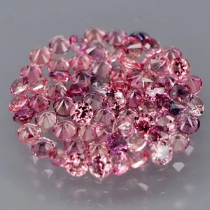Round Diamond Cut 2 mm.Natural Fancy Color Sapphire Songea,Africa 70Pcs/3.26Ct. - Imagen 1 de 6