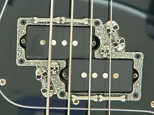 SKULL P BASS PICKUP RING surround fits fender precision guitar with split pickup - Picture 1 of 4