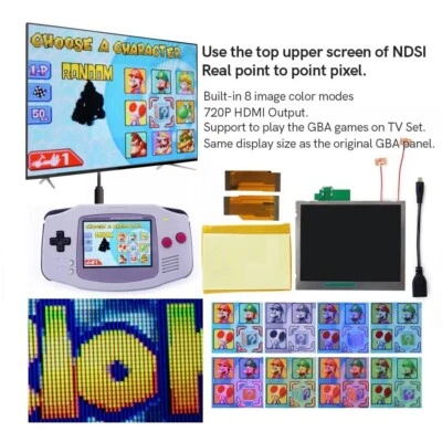 MARKENLOS 720P HDMI LCD Mod Kits with Shell for Gameboy Advance GBA Support Play on TV