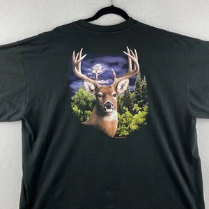 Vintage Alore Hemd Herren 2XL XXL Schwarz Buck Grafik Einzelnaht USA 2000 Y2K - Bild 1 von 11