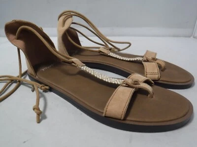 Sanuk Yoga Tierra Tobillo Envoltura Gladiador Tanga Sandalia 1015604 Mujer 7 Camel Tostado Foto 1 de 4