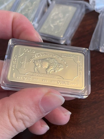 1 OZ - Gold Buffalo Bullion Bar .999 Fine 24k Cover