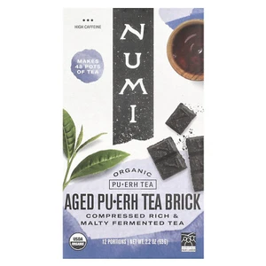 Numi Tea Organic Tea Pu-erh Tea Aged Pu-erh Tea Brick 2 2 oz 63 g B Corp, Halal, - Picture 1 of 2