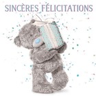   - Carte 3D Holographique Me to you  Sincères Félicitations  Carte Blanche 