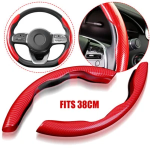 Cubierta elevadora de volante de coche roja de fibra de carbono accesorios de coche para Ford - Imagen 1 de 12