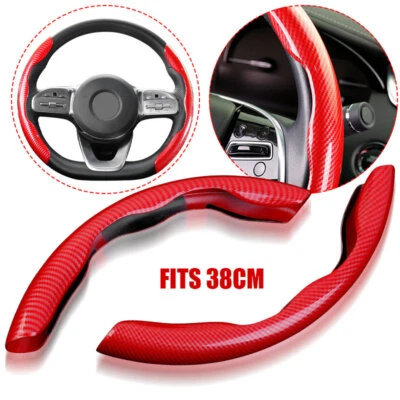 Carbon Fiber Red Car Steering Wheel Booster Cover Car Accessories For Ford - Image 1 of 4