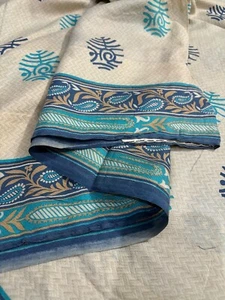 Vintage 100% Pure Silk Sari Printed Saree Sewing Craft Recycled Silk Sari SS1559 - Picture 1 of 7