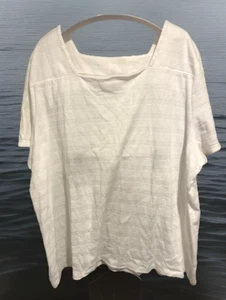 Coral Bay Womens White Top Square Neck Short Sleeve Plus Size 3X - Picture 1 of 6