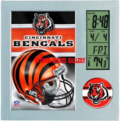 WINCRAFT CINCINNATI BENGALS LICENSED DESK CLOCK • NEW IN PACKAGE (M63) Cover