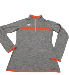 NEW BALANCE Athletic PULLOVER WOMENS S Long Sleeve Shirt Gray And Red - Picture 1 of 7
