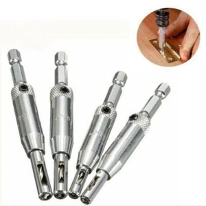 4PCS Center Doors Self Centering Hinge Tapper Core Drill Bit Set Hole Puncher - Picture 1 of 9
