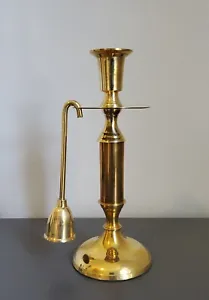 NIB Vintage Candlestick & Snuffer Heavy Brass Plated Centurion Collection  8.5" - Picture 1 of 6