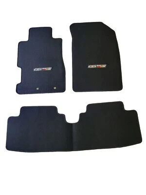 Alfombrillas de nailon negras Fit 01-05 HONDA CIVIC con emblema M Foto 1 de 4