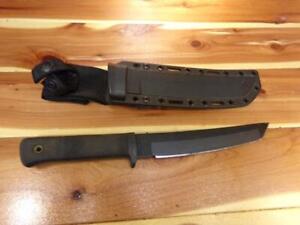 Vintage COLD STEEL USA Recon Tanto Knife & Sheath Carbon V - 7" Blade 11.75" All
