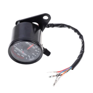 Universal Black Motorcycle Dual Speedometer Odometer 12V Moto with LED Indic~dr - Picture 1 of 9