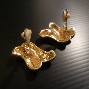 Chips Locken Ohr Messing Vergoldet Gelb Schmuckstück Flirt Art Déco Frau N4491 - Imagen 1 de 12