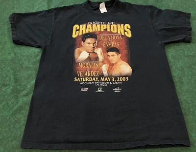 OSCAR DE LA HOYA WORLD SUPER WELTERWEIGHT CHAMPIONSHIP BOXING CAMPAS TSHIRT - XL - Image 1 of 4