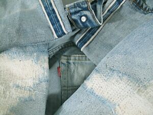 Jeans homme HOT VINTAGE années 80 USA LEVI'S 501 SELVEDGE 6 POINTS DÉTRESSE 36 x36 (ajustement 33x32)