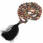 8Mm African Turquoise 108 Buddha Beads Tassels Necklace Spread Taseel Elegant