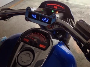 REVO Voltmeter + Temperature Gauges + Chrome Riser Mount - Picture 1 of 1