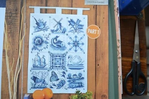 Nur Kreuzstichkarte - Wandbehang inspiriert von Delfter Keramikfliesen beide Teile - Bild 1 von 1