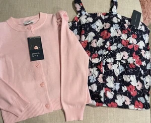 Tommy Hilfiger girls Floral Jumpsuit With Crown &Ivy Cardigan Sz5 NWT - Picture 1 of 10