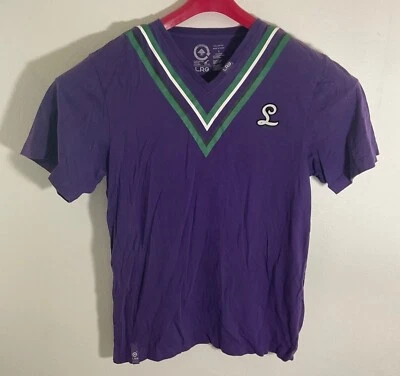 Camiseta LRG Para Hombres Púrpura Cuello en V Manga Corta con Logo Bordado 100% Algodón Talla Foto 1 de 3