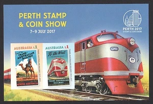 Australia 2017 Perth Stamp Show Trans Australian Railway Imperf. HOJA DE RECU... - Imagen 1 de 3