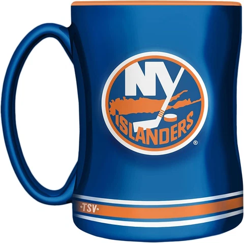 New York Islanders Primary Logo Blue NHL Hockey 14oz Sculpted C-Handle Mug Cover