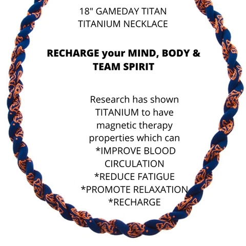 AUBURN TIGERS Titanium Sport Necklace Titanium Therapy Fatigue Recharge fan Gift Cover
