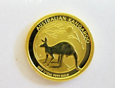 Australische Kangaroo Nugget Goldmünze 2019 - 1/10 Unze in Kapsel - Bild 1 von 3