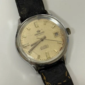 37mm Men's Vintage Soberano BFG 758 Automatic Swiss Date Dial Watch FOR PARTS - Picture 1 of 21