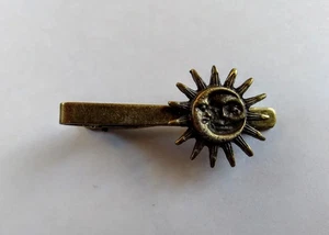 Barra de clip de corbata estilo vintage antiguo bronce retro sol luna rara joyería steampunk - Imagen 1 de 7