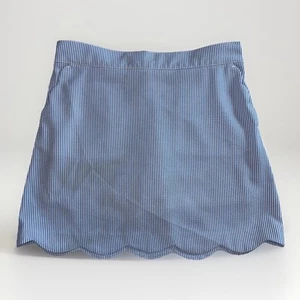 Vineyard Vines Girl’s Seersucker Scalloped Blue White Strip Skort, Size 14 LG - Picture 1 of 4