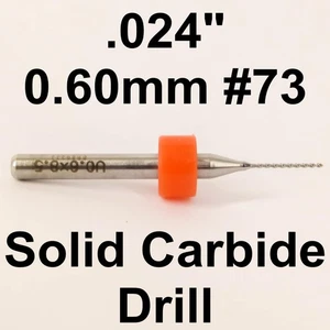 .024" 0.60mm #73 Solid Carbide Drill Bits 1,5,10 or 50 Pcs. With 1/8" Shanks LU - Picture 1 of 5