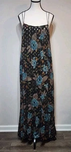 NWT Natural Life The Alice Metallic Maxi Dress Sz S Floral Print Flowy Vacation - Imagen 1 de 11