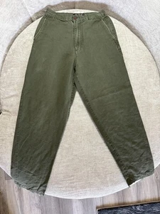 Bugle Boy Pants Mens 29x32 Olive Green Chino Twill Cotton Zip Fly Straight Leg - Picture 1 of 12