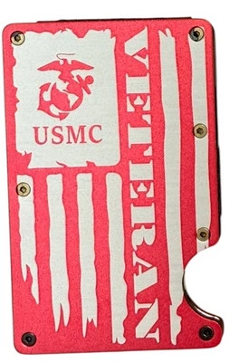 Marine Corp. USMC Veteran Flag Military Credit Card Holder Minimalist Wallet - Image 1 of 2