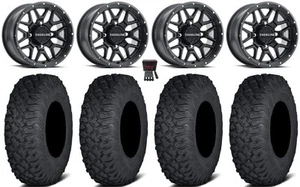 Raceline Krank 14" Wheels Black 27" Coyote Tires Pioneer 1000 / Talon - Picture 1 of 5