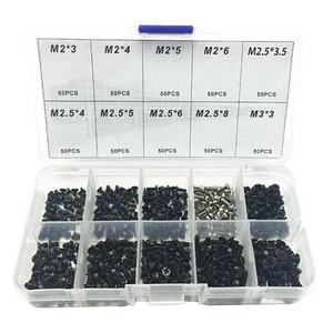 500Pcs M2 M2.5 M3 10 Sizes Laptop Computer Notebook Repair Steel Screws Kit - Photo 1/10