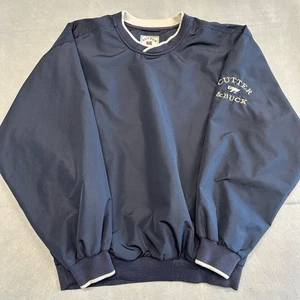Cutter & Buck Pullover Golf Jacket Mens SZ M Blue Windbreaker V Neck Golf VTG - Picture 1 of 9