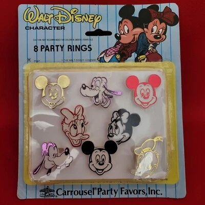 8 anillos de fiesta vintage de personajes de Walt Disney carrusel favores de fiesta Foto 1 de 4