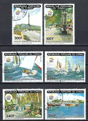 Congo 1990 6v. CTO NH Olympic Games Barcelona Spain '90 Sports Ships - Image 1 of 4