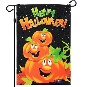Bandera de jardín Halloween decoración otoño linternas Jack-o'-Lanterns 12""x18"" por G128 - Imagen 1 de 3