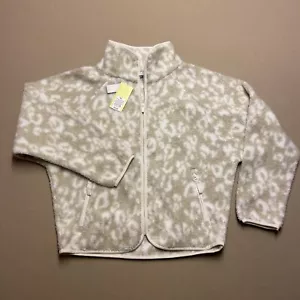 All In Motion Womens Sherpa Fleece Jacket Cream Mock Neck Zip Up Pockets XS New - Picture 1 of 9