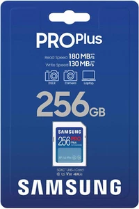 Samsung 256GB PRO Plus SDXC Memory Card USH-I C10 U3 V30 4K Camera DSLR 180MB/s - Picture 1 of 2