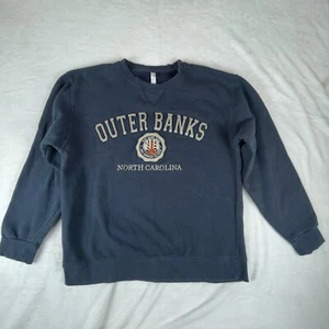 Felpa Teemax uomo L blu navy foderata in pile banche esterne North Carolina girocollo - Foto 1 di 6